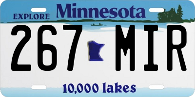 MN license plate 267MIR