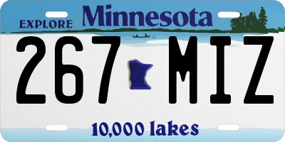 MN license plate 267MIZ
