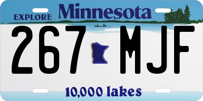 MN license plate 267MJF
