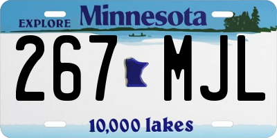 MN license plate 267MJL