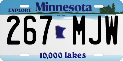 MN license plate 267MJW