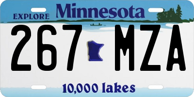 MN license plate 267MZA