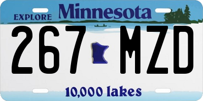 MN license plate 267MZD