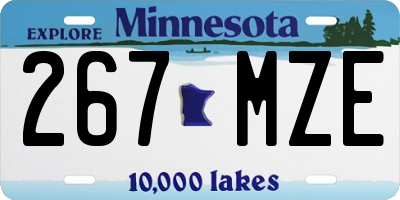 MN license plate 267MZE