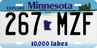 MN license plate 267MZF