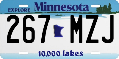 MN license plate 267MZJ
