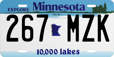MN license plate 267MZK