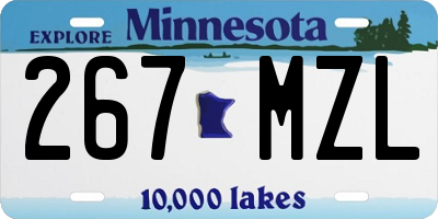 MN license plate 267MZL