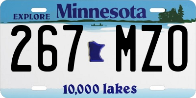MN license plate 267MZO