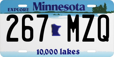 MN license plate 267MZQ
