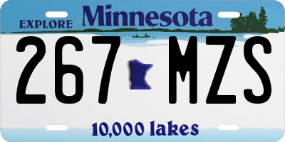 MN license plate 267MZS