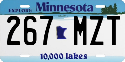 MN license plate 267MZT