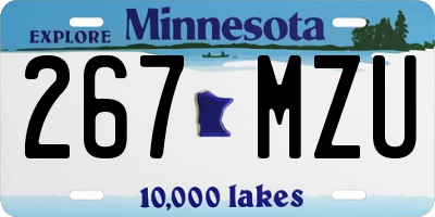 MN license plate 267MZU