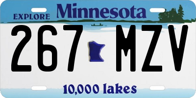 MN license plate 267MZV