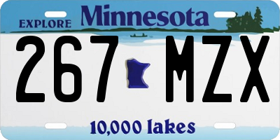 MN license plate 267MZX