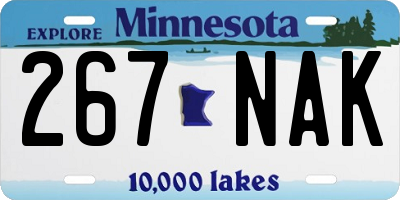 MN license plate 267NAK