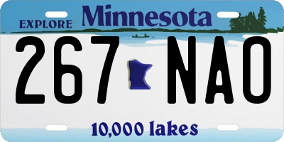 MN license plate 267NAO