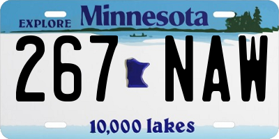 MN license plate 267NAW