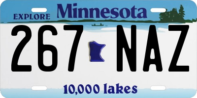 MN license plate 267NAZ