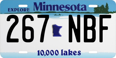 MN license plate 267NBF