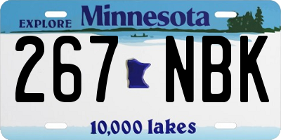 MN license plate 267NBK