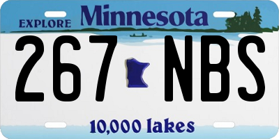 MN license plate 267NBS
