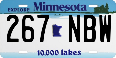 MN license plate 267NBW