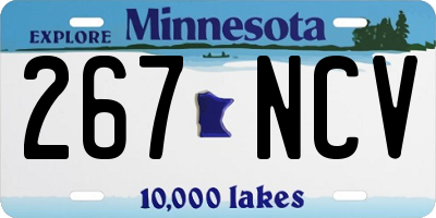 MN license plate 267NCV