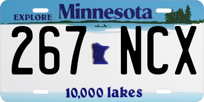 MN license plate 267NCX