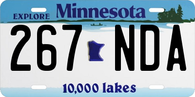 MN license plate 267NDA
