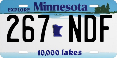 MN license plate 267NDF
