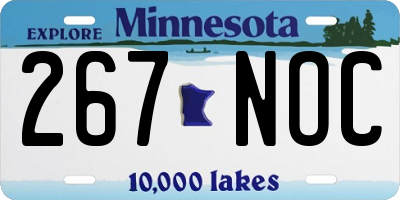 MN license plate 267NOC