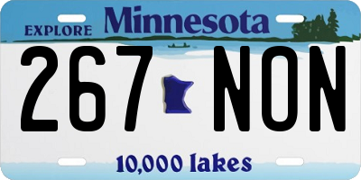 MN license plate 267NON