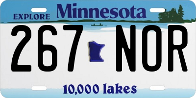 MN license plate 267NOR