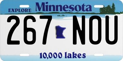 MN license plate 267NOU