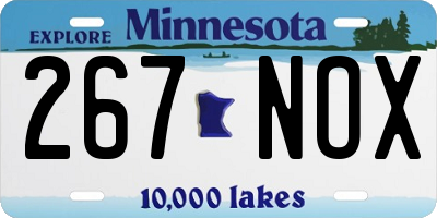 MN license plate 267NOX