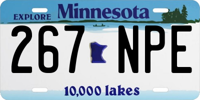 MN license plate 267NPE