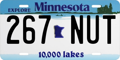 MN license plate 267NUT