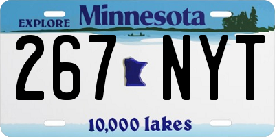MN license plate 267NYT