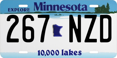 MN license plate 267NZD