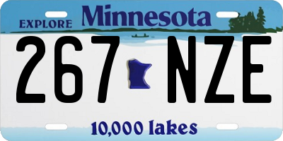 MN license plate 267NZE