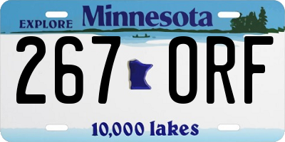 MN license plate 267ORF
