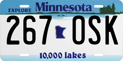 MN license plate 267OSK