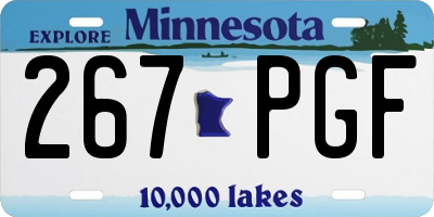 MN license plate 267PGF