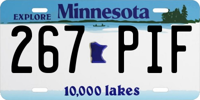 MN license plate 267PIF