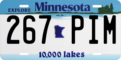 MN license plate 267PIM