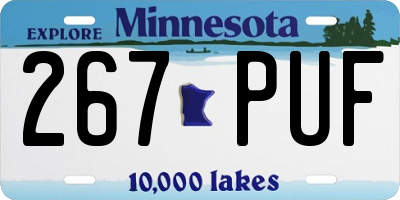 MN license plate 267PUF
