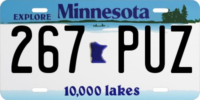 MN license plate 267PUZ