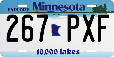 MN license plate 267PXF