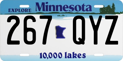 MN license plate 267QYZ